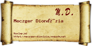 Meczger Dionízia névjegykártya